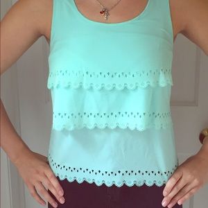 Baby Blue Lace Tier Top