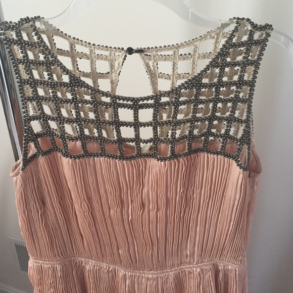 Gianni Bini Accordion Pleated Blush Dress