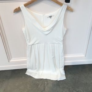 White mini dress with small cow neck