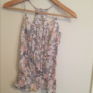 Abercrombie Gray & Pink Floral Tank Top