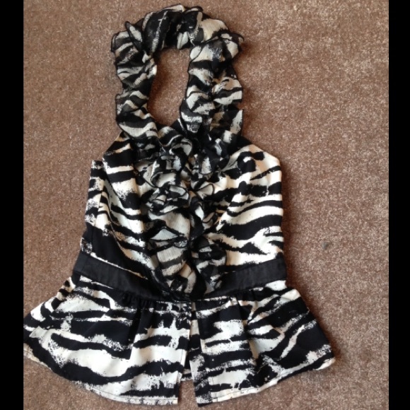 Graphic Zebra PreOwned BEBE Polyester Corset Top S - Picture 1 of 4