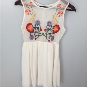 bar III Embroidered Dress