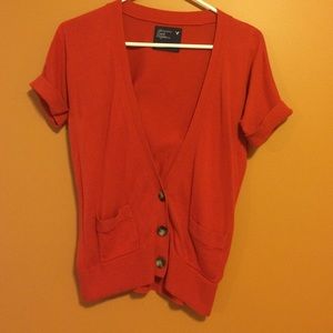 Red cardigan