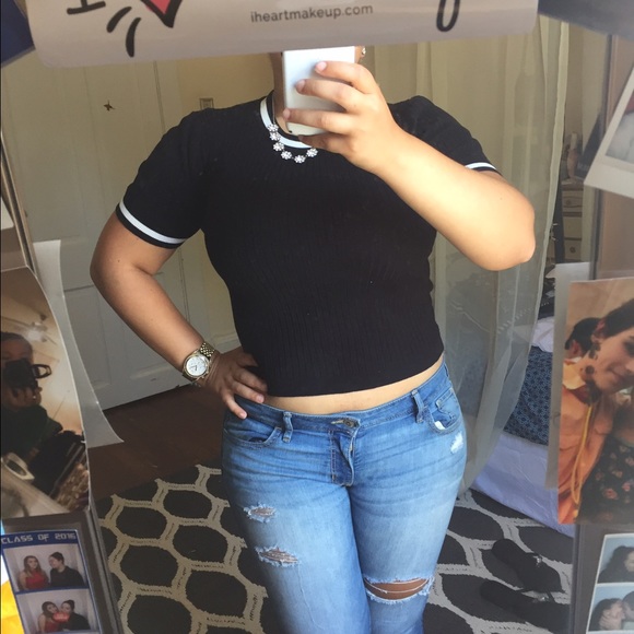 Forever 21 Black Ringer Tee