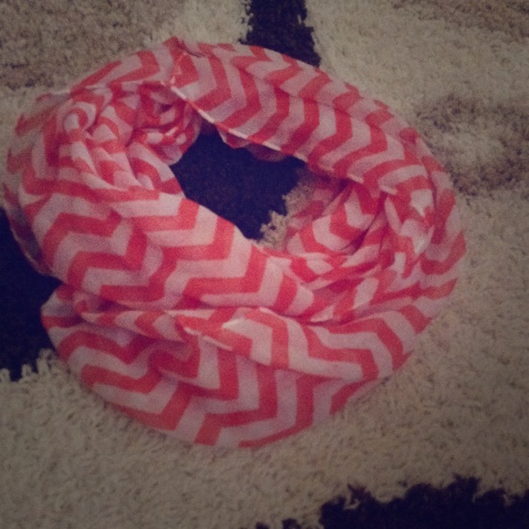 Coral chevron scarf