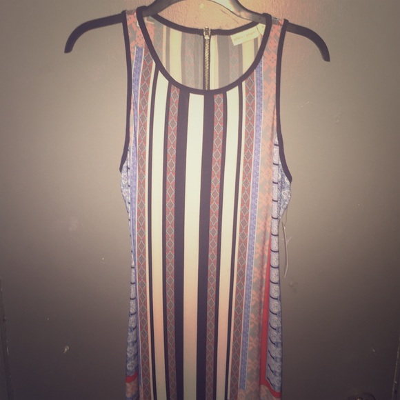 Colorful striped maxi dress.