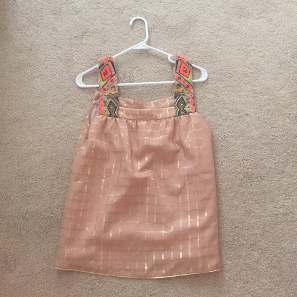 Embroidered strapless top