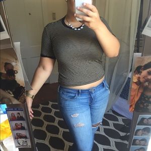 Forever 21 Striped Ringer Tee