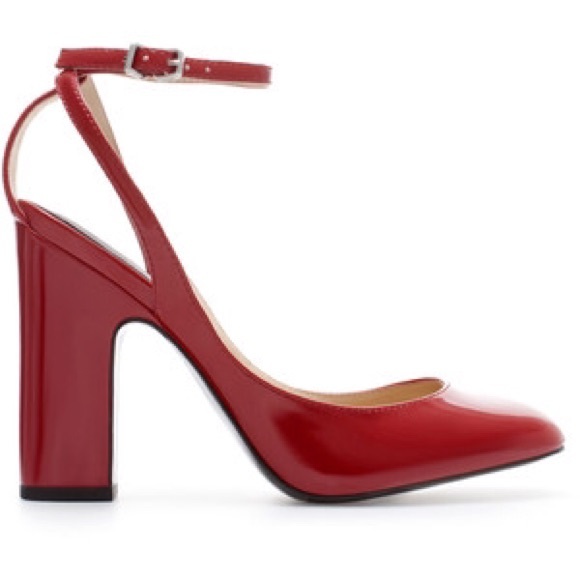 Zara patent leather red shoes