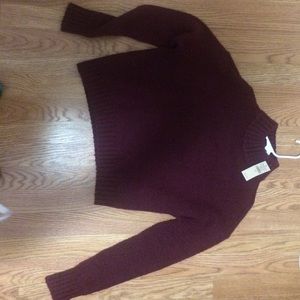Burgundy crop sweater