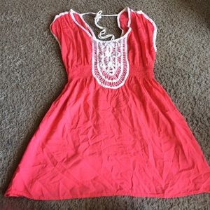 Coral colored beach cover up blouse !