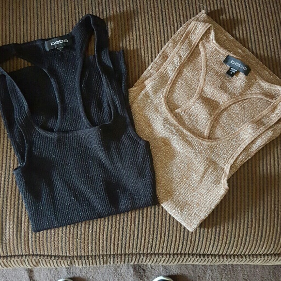 Two BeBe racer back tank tops