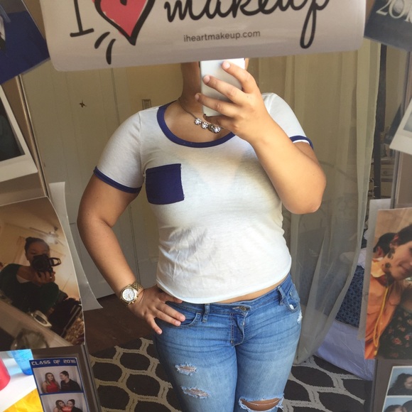 Charlotte Russe Ringer Pocket Tee