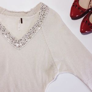 Free People Cream Colored Sweater