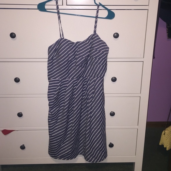 Navy blue and white dress