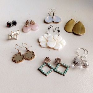 Lot of 9 pairs of earrings
