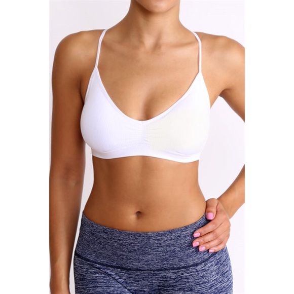 💛Cross Back Bra - White