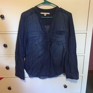 Half button down denim