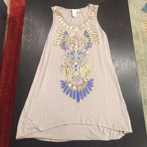 Beaded short tank top dress