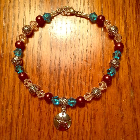 Sand Dollar Handmade Crystal & Beaded Bracelet