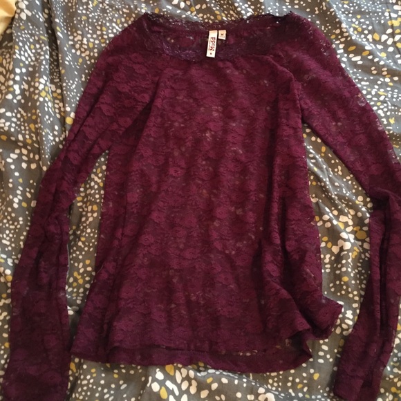 Maroon lace shirt
