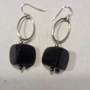 Silpada ebony wood earrings with hoop