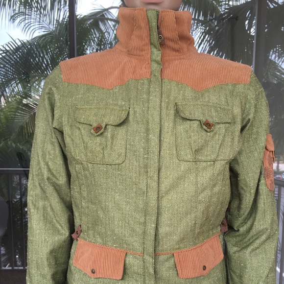 Obermeyer Jacket Puffer Green  Full Zip Size 9 US