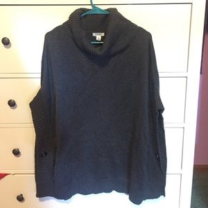 Oversized sweater poncho