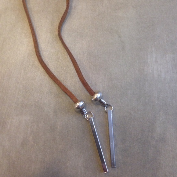 LAST ONE Brown Boho Suede Choker - Picture 2 of 2