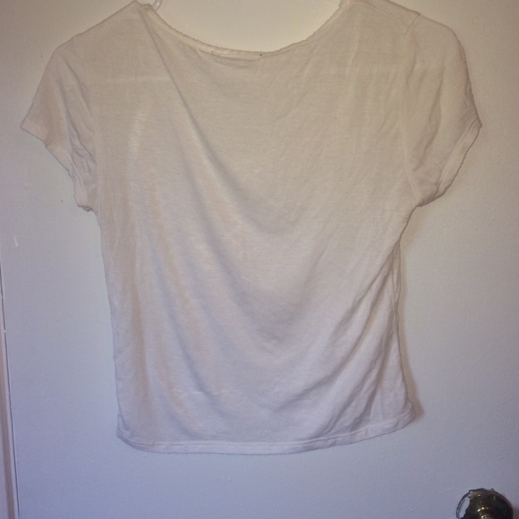Plain white small crop top!! - Picture 2 of 2