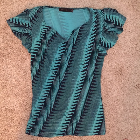 Teal and Black Top