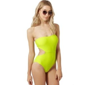 TopShop Neon cutout one-piece swimsuit