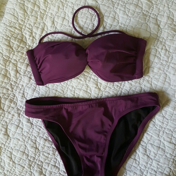 🏖Purple Victoria's Secret Bandeau and Bikini🏝