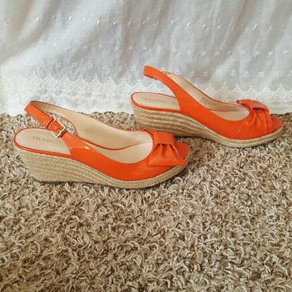 Franco Sarto orange wedges