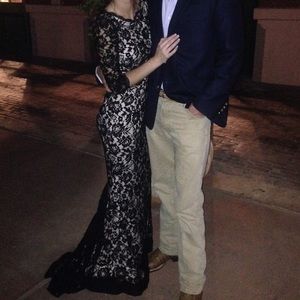 Black lace formal gown