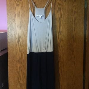Gray and navy blue maxi