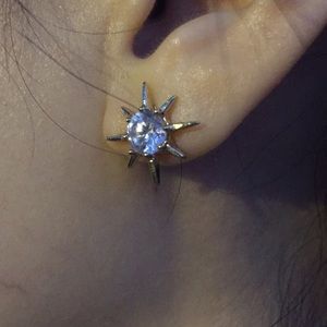 Coated gold and crystal earrings