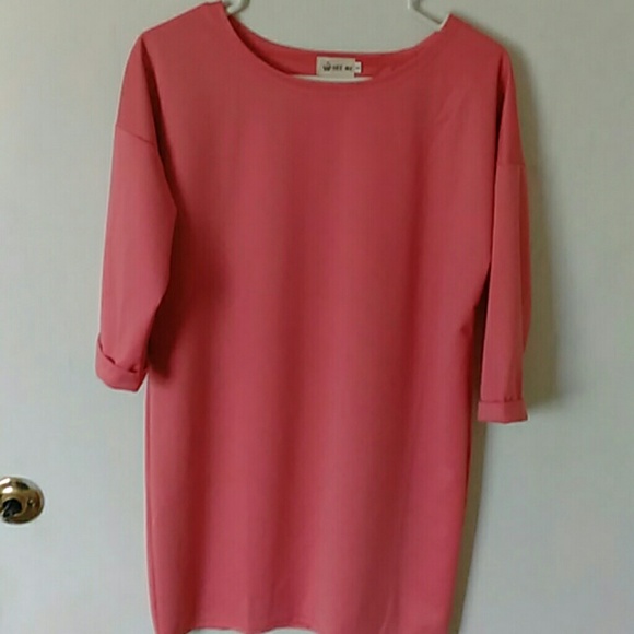 Peach bodycon dress