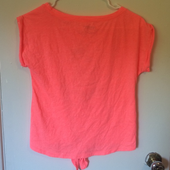coral colored anchor crop top! with tie! XS - Picture 3 of 3