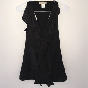 Arden B. Black Ruffle Tank Top