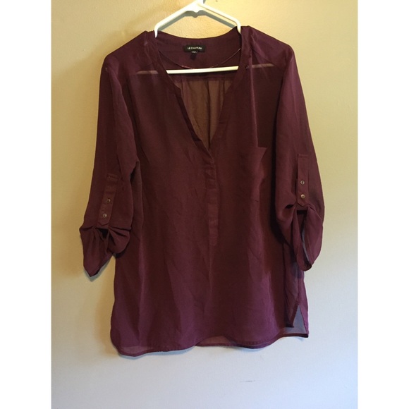 Sheer dark purple blouse