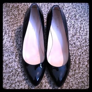 St. John black patent leather heels
