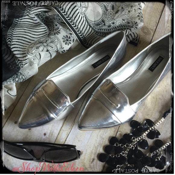 Shoemint Shoes - 🆕Silver Metallic Pointed Toe Loafer Flat ShoeMint