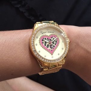 Betsy Johnson Gold Heart Watch