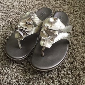 Clarks Bendables Gold Sandals