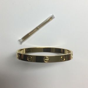 Gold Plated 19 21cm screw driver love bracelet NEW
