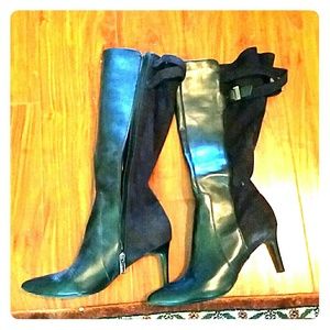 Leather and suede boots