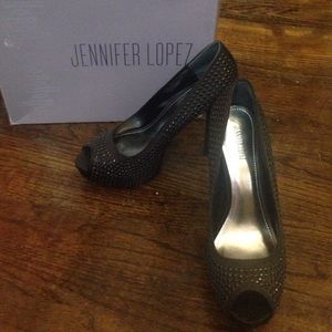 NWT black sequins heels