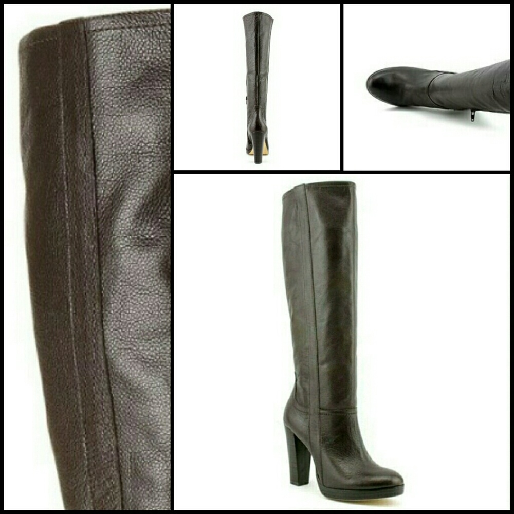 NEW INC Arla dark brown genuine leather boots 9.5