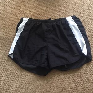 Black and White Champion Running shorts